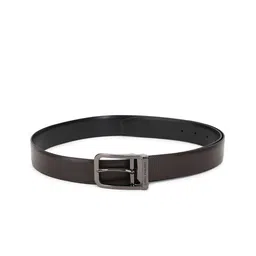 Louis Philippe Men Brown Textured Leather Formal Belt-image-83