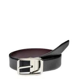 Churchill & Company Men Burgundy & Black Solid Leather Belt-image-49