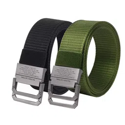 Kastner Men Set Of 2 Textured Canvas Belt With D-Ring image 3