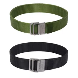 Kastner Men Set Of 2 Textured Canvas Belt With D-Ring image 4
