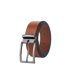 HENEDA Men Tan Leather Formal Belt-image-1