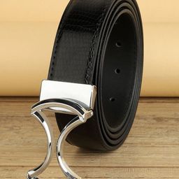 ZORO Men Black PU Solid Hook Buckle Belt-image-25