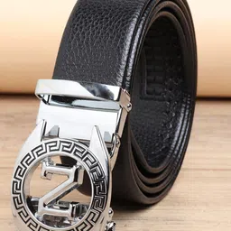 ZORO Men Black Textured PU Belt-image-69