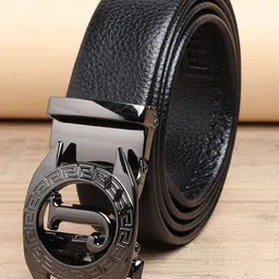 ZORO Men Black Textured PU Belt-image-53