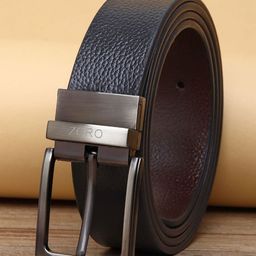 ZORO Men Black Textured Leather Belt-image-65
