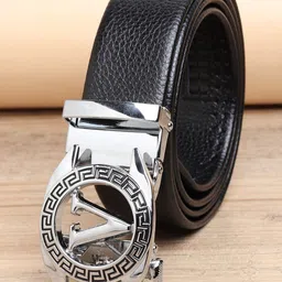 ZORO Men Black Textured PU Belt-image-52