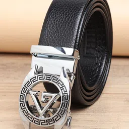 ZORO Men Black Textured PU Belt-image-70