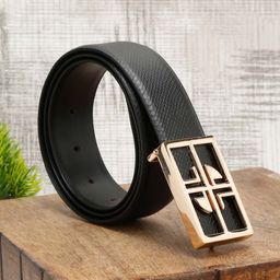 LOUIS STITCH Men Black Leather Formal Belt-image-6