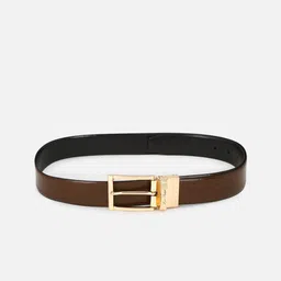 Louis Philippe Men Brown Leather Formal Belt-image-91