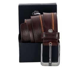Leather World Men Brown Textured Leather Formal Belt-image-60