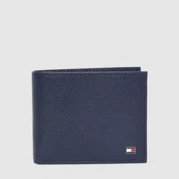 Tommy Hilfiger Men Blue Solid Leather Two Fold Wallet-22