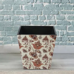 Reinvention Factory Cream Ethic Print MDF Wooden Open Dry Bin-41