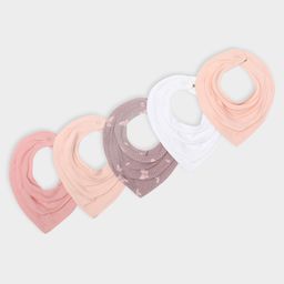 MiArcus Infant Kids Pack of 5 Pink Printed Bibs-1