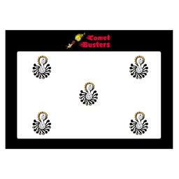 Comet Busters 5 Pcs Embellished Reusable Designer Bindis - Black & Gold-Toned-36