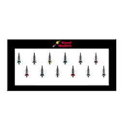 Comet Busters Set of 12 Stone-Studded Designer Bindis - Multicoloured image 1