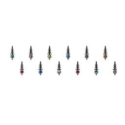 Comet Busters Black Stone Studded Bindis - 12 Pcs image 1