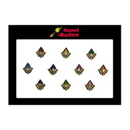 Comet Busters 10 Pcs Embellished Reusable Designer Bindis - Multicoloured-51