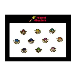 Comet Busters 10 Pcs Embellished Reusable Designer Bindis - Multicoloured-22