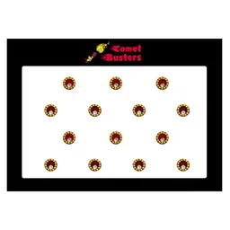 Comet Busters 14 Pcs Embellished Reusable Designer Round Bindis - Red-1