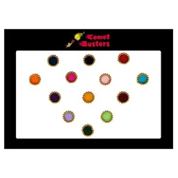 Comet Busters Multicoloured Round Shaped Bindis - 13 Pcs-24