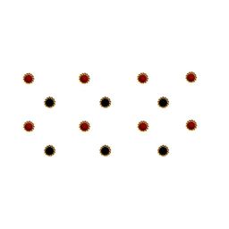 Comet Busters Maroon & Black Stone-Studded Round Shaped Bindis - 14 Pcs-55