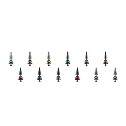 Comet Busters Set of 12 Stone-Studded Designer Bindis - Multicoloured image 2