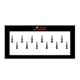 Comet Busters Set of 12 Stone-Studded Designer Bindis - Black image 2