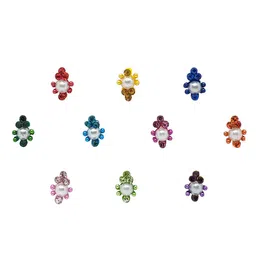 Comet Busters 10 Pcs Embellished Reusable Designer Bindis - Multicoloured image 2