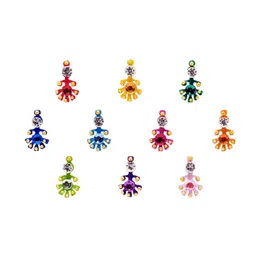 Comet Busters 10 Pcs Embellished Reusable Designer Bindis - Multicoloured image 3