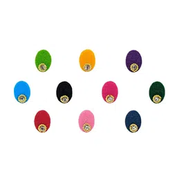 Comet Busters 10 Pcs Embellished Reusable Oval Designer Bindis - Multicoloured image 2
