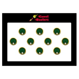 Comet Busters 10 Pcs Embellished Reusable Designer Round Bindis - Green image 3