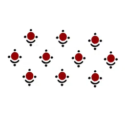 Comet Busters 10 Pcs Reusable Designer Bindis - Red & Black image 3