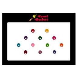 Comet Busters 12 Pcs Embellished Reusable Designer Bindis - Multicoloured image 3