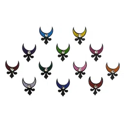 Comet Busters 12 Pcs Embellished Reusable Crescent-Shaped Designer Bindis - Multicoloured image 2