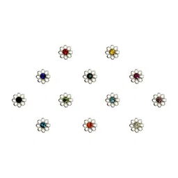 Comet Busters 12 Pcs Embellished Reusable Designer Bindis - Multicoloured image 3