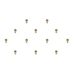 Comet Busters 12 Pcs Embellished Reusable Designer Bindis - Gold-Toned image 2