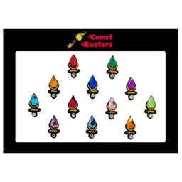 Comet Busters 12 Pcs Embellished Reusable Designer Bindis - Multicoloured image 3