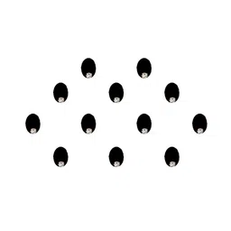 Comet Busters 12 Pcs Embellished Reusable Oval Bindis - Black image 2