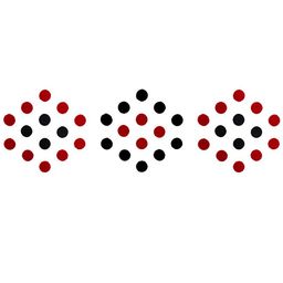 Comet Busters 42 Pcs Reusable Designer Round Bindis - Red & Black image 2