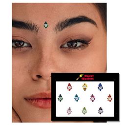 Comet Busters 10 Pcs Embellished Reusable Designer Bindis - Multicoloured image 3