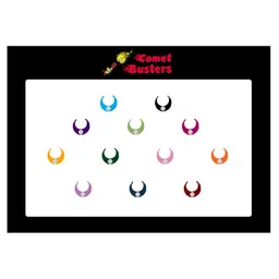 Comet Busters 12 Pcs Embellished Reusable Crescent-Shaped Designer Bindis - Multicoloured image 1