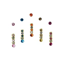 Comet Busters 5 Pcs Embellished Reusable Designer Bindis - Multicoloured image 2