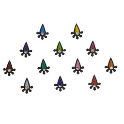 Comet Busters 12 Pcs Embellished Reusable Designer Bindis - Multicoloured image 2