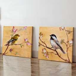 Art Street Peach & Red 2 Pieces Canvas Birds and Animals Wall Arts-image-13