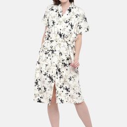 Sand Dune Women White and Black Printed Bath Robe-15