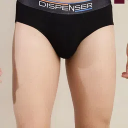 DISPENSER Pack Of 2 Mid-Rise Ultrasoft Basic Briefs S2-Brief-Black-Maroon-M-picture-21