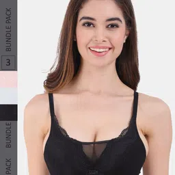 Amour Secret Pack Of 3 Lightly Padded T-Shirt Bra PD1806_Blk_Pch_Sblu-picture-17