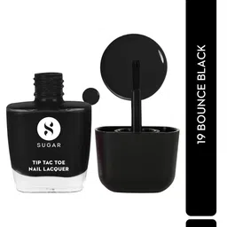 SUGAR Tip Tac Toe Long Lasting Glossy Nail Lacquer 9ml - Bounce Black 19-23