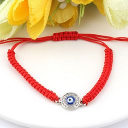 EL REGALO Women Red & Silver-Toned Handcrafted Evil Eye Charm Bracelet-picture-24