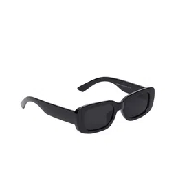 CRIBA Unisex Black Lens & Black Rectangle Sunglasses with UV Protected Lens CR_CANDY 260-37